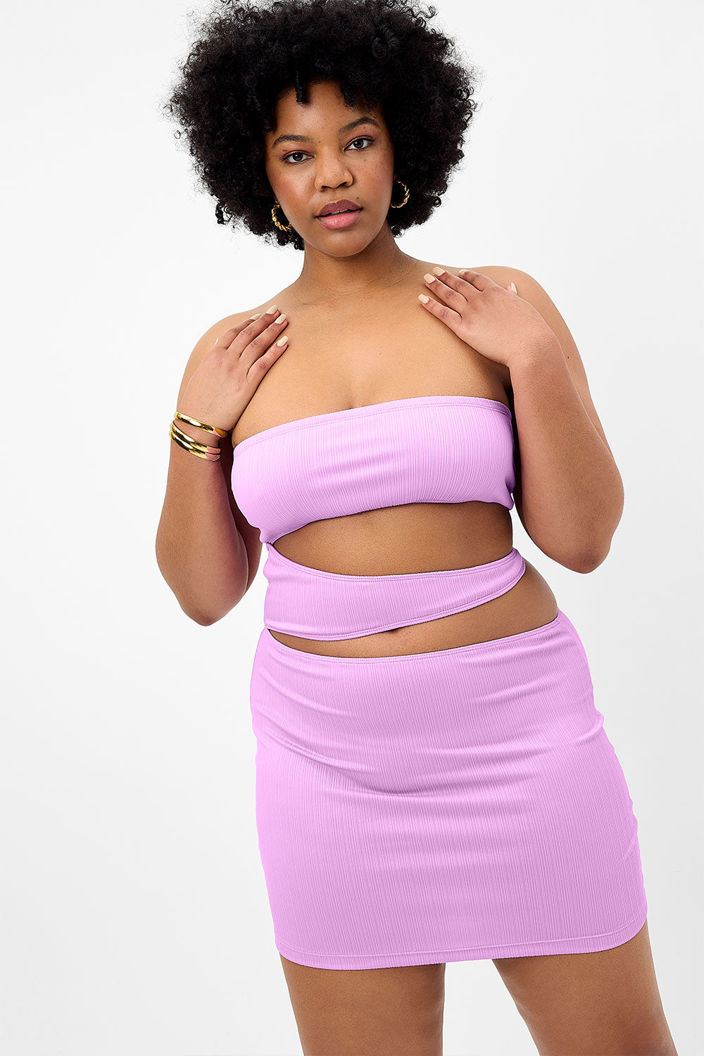 Richie Plissé Strapless Dress - Wisteria - Image 3