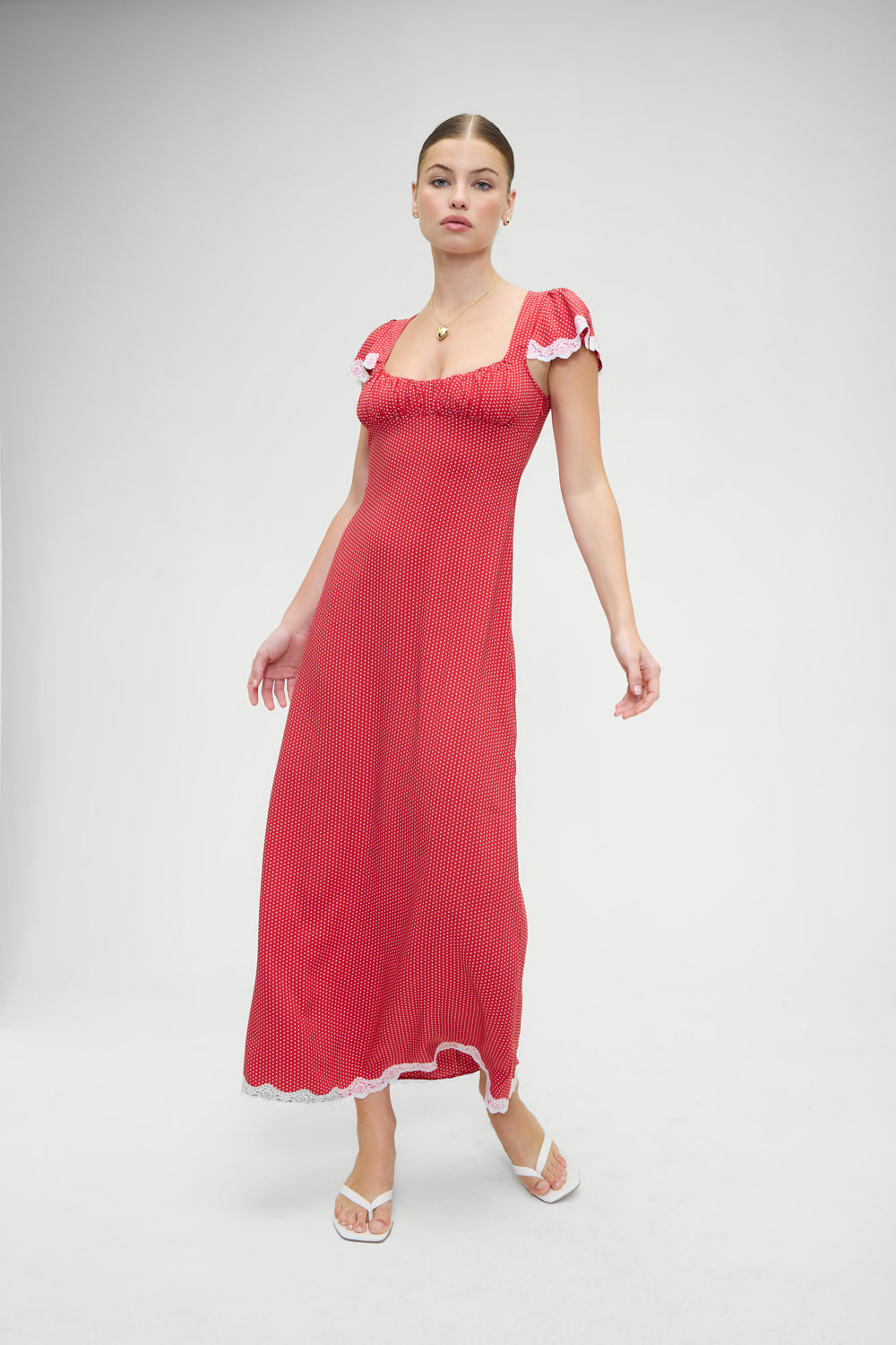 Rosalyn Polka Dot Maxi Dress - Ladybug - Image 4