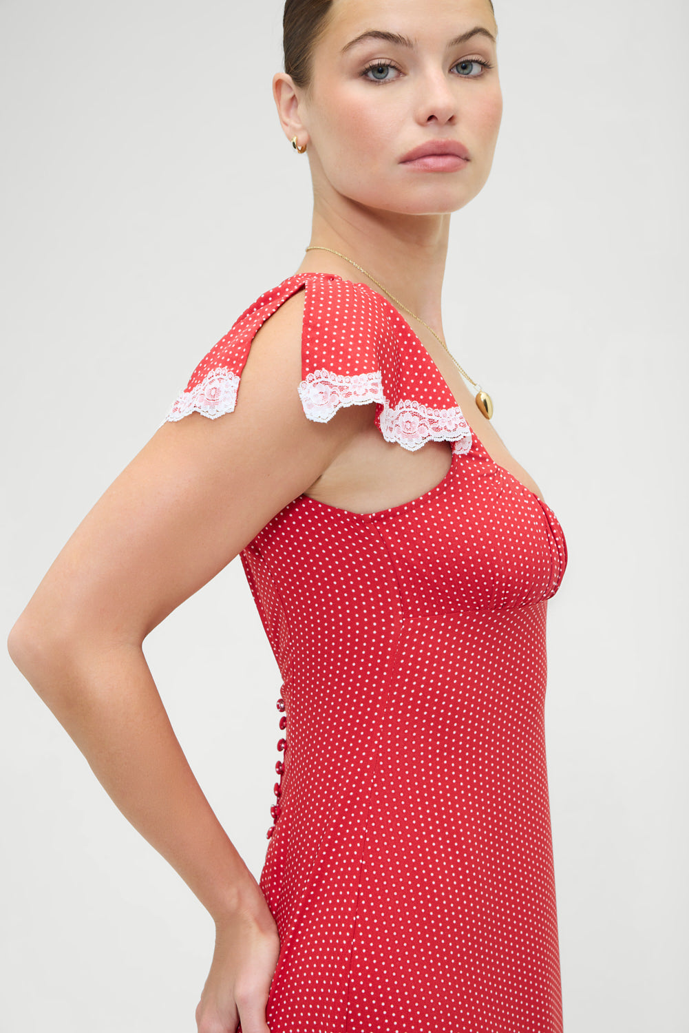 Rosalyn Polka Dot Maxi Dress - Ladybug - Image 5