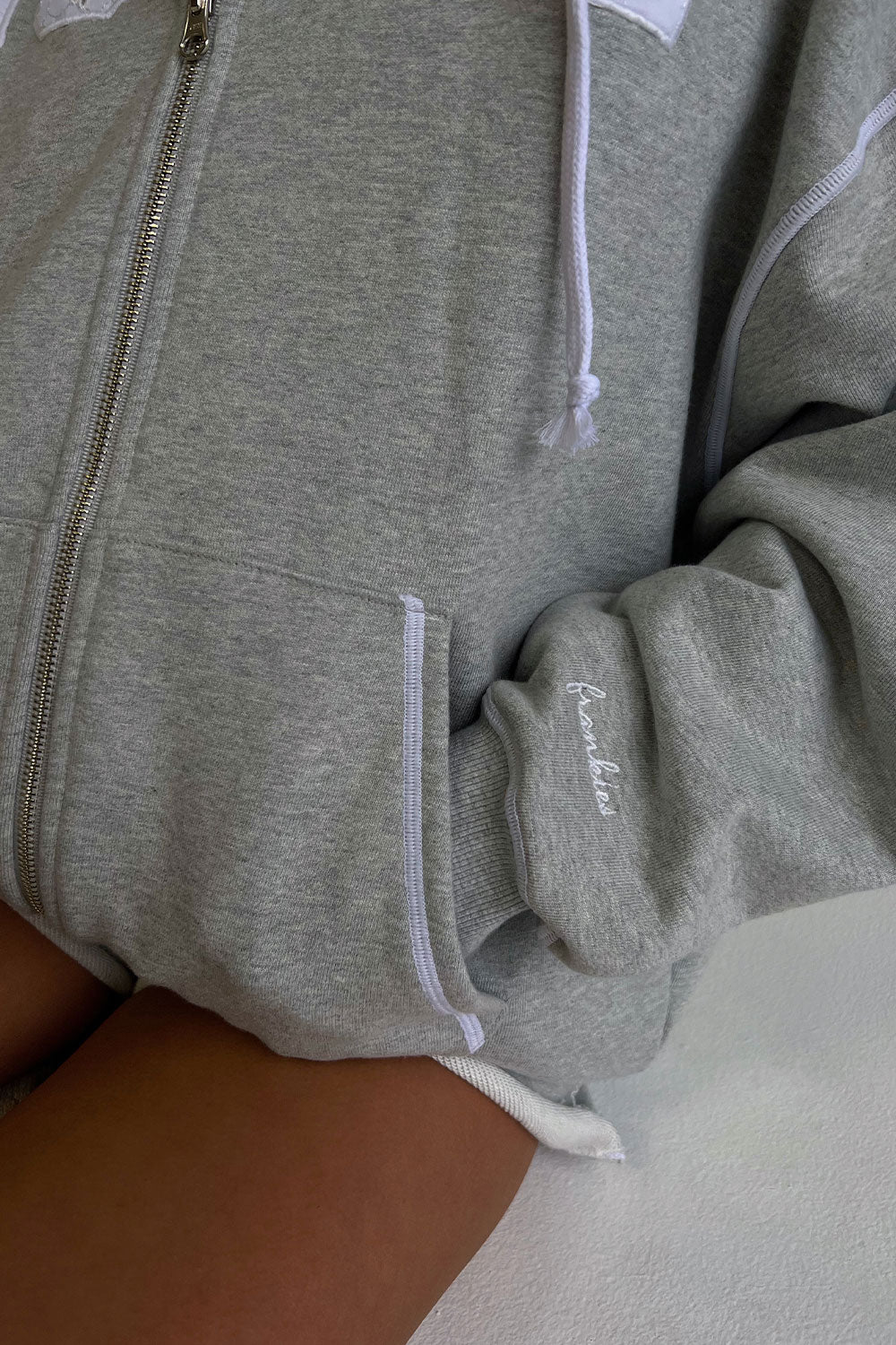Alternative view of Slumber Zip Up Oversized Hoodie - Heather Grey