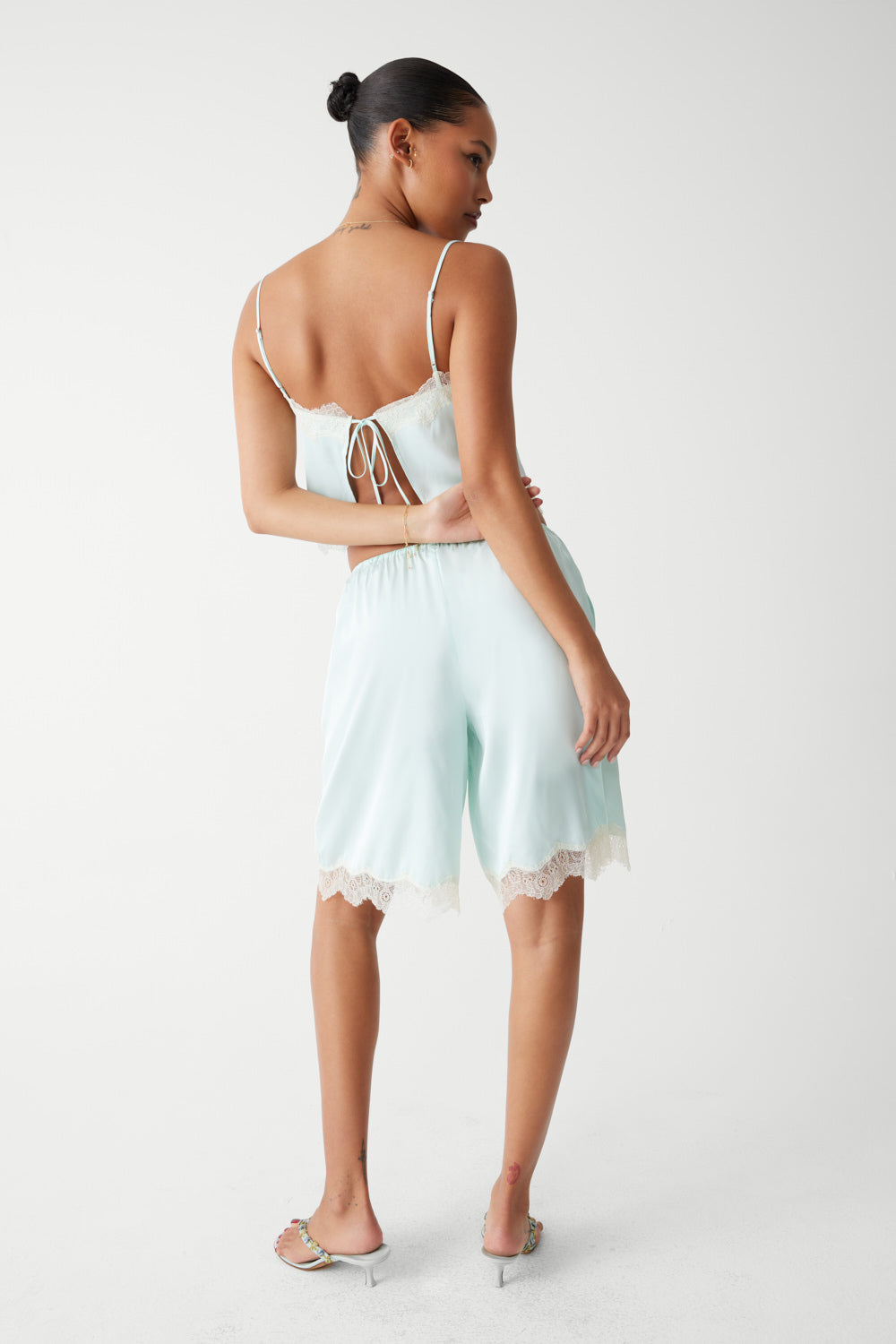 Alternative view of Snuggle Satin Capri Short - Pistachio