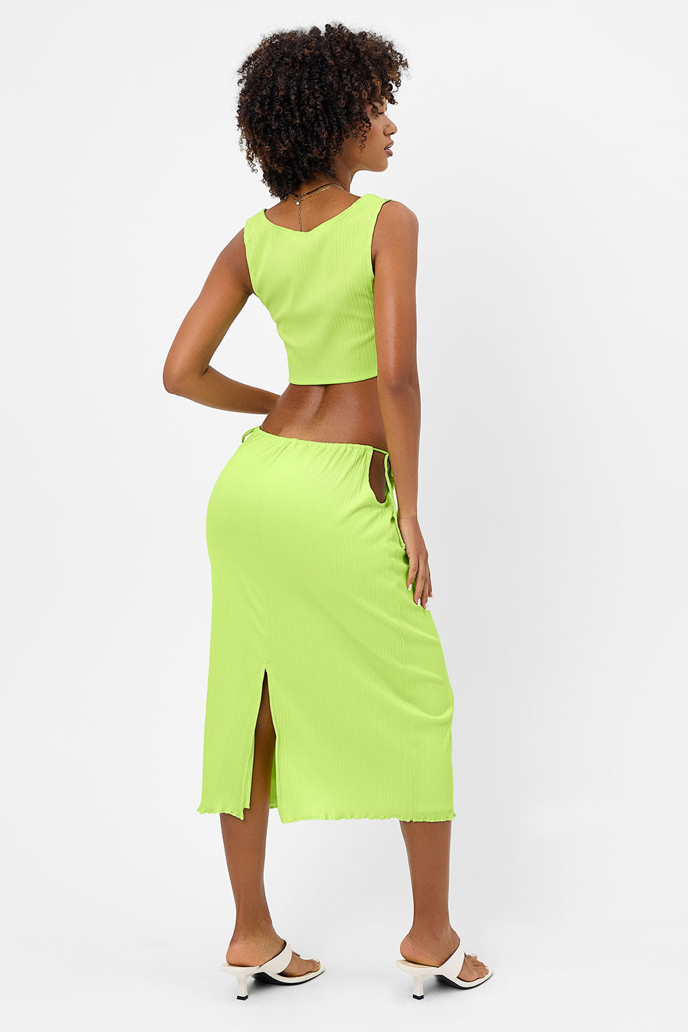 Solana Plissé Tank - Kiwi - Image 3
