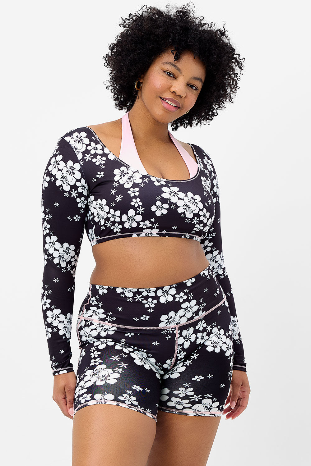 Speedy High Waist Floral Biker Short - Plush Plumeria - Image 4