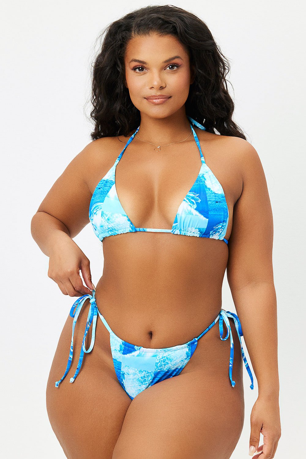 Tia Skimpy String Bikini Bottom - Waves - Image 3