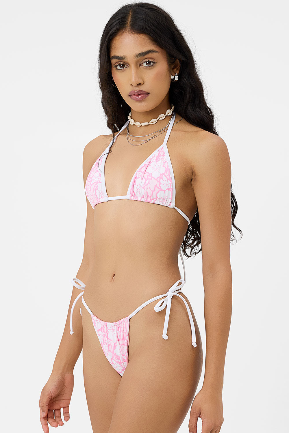 Alternative view of Tia Floral String Bikini Bottom - Sand Sugar