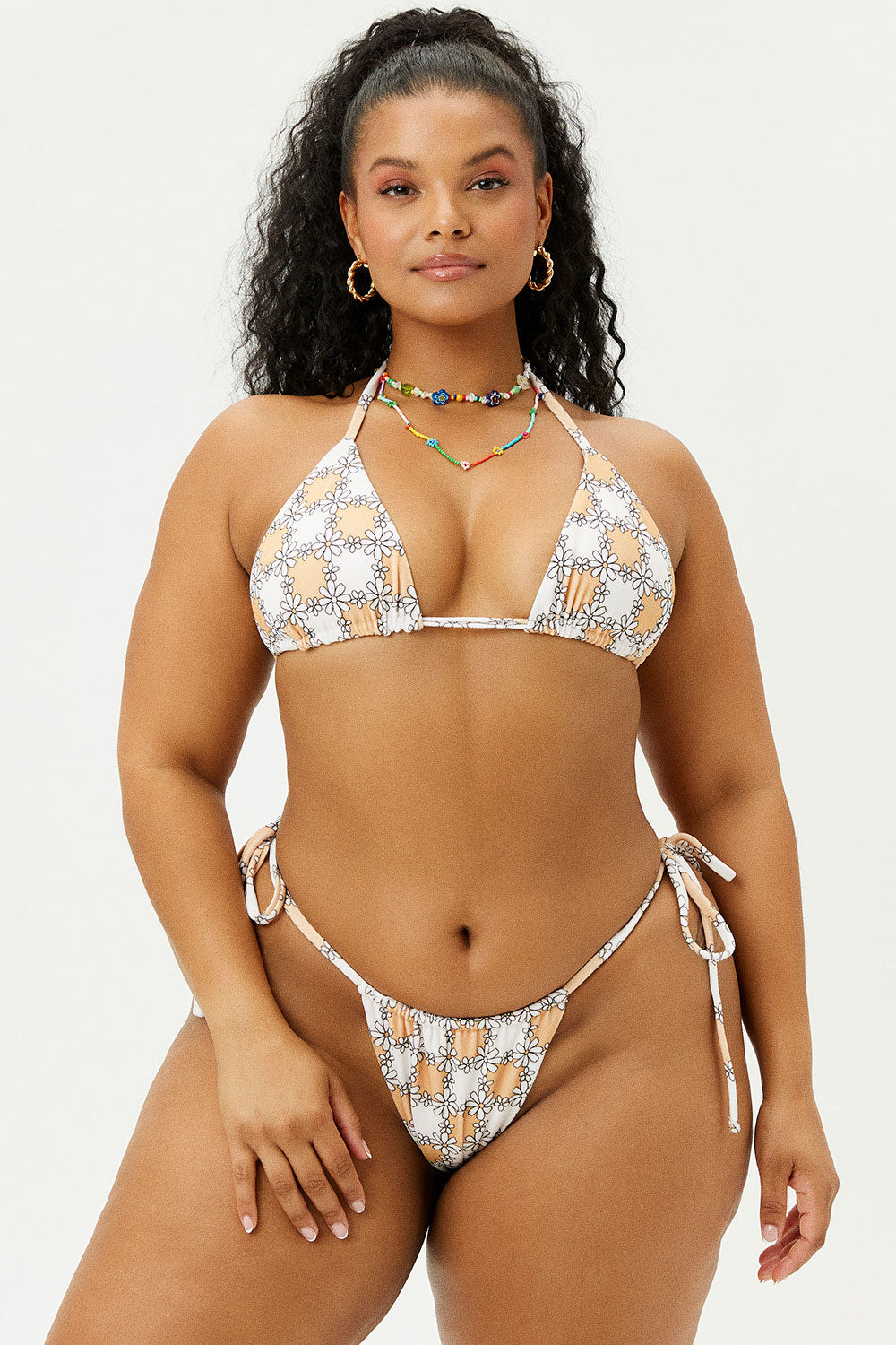 Alternative view of Tia Terry Triangle Bikini Top - Nude Daisy