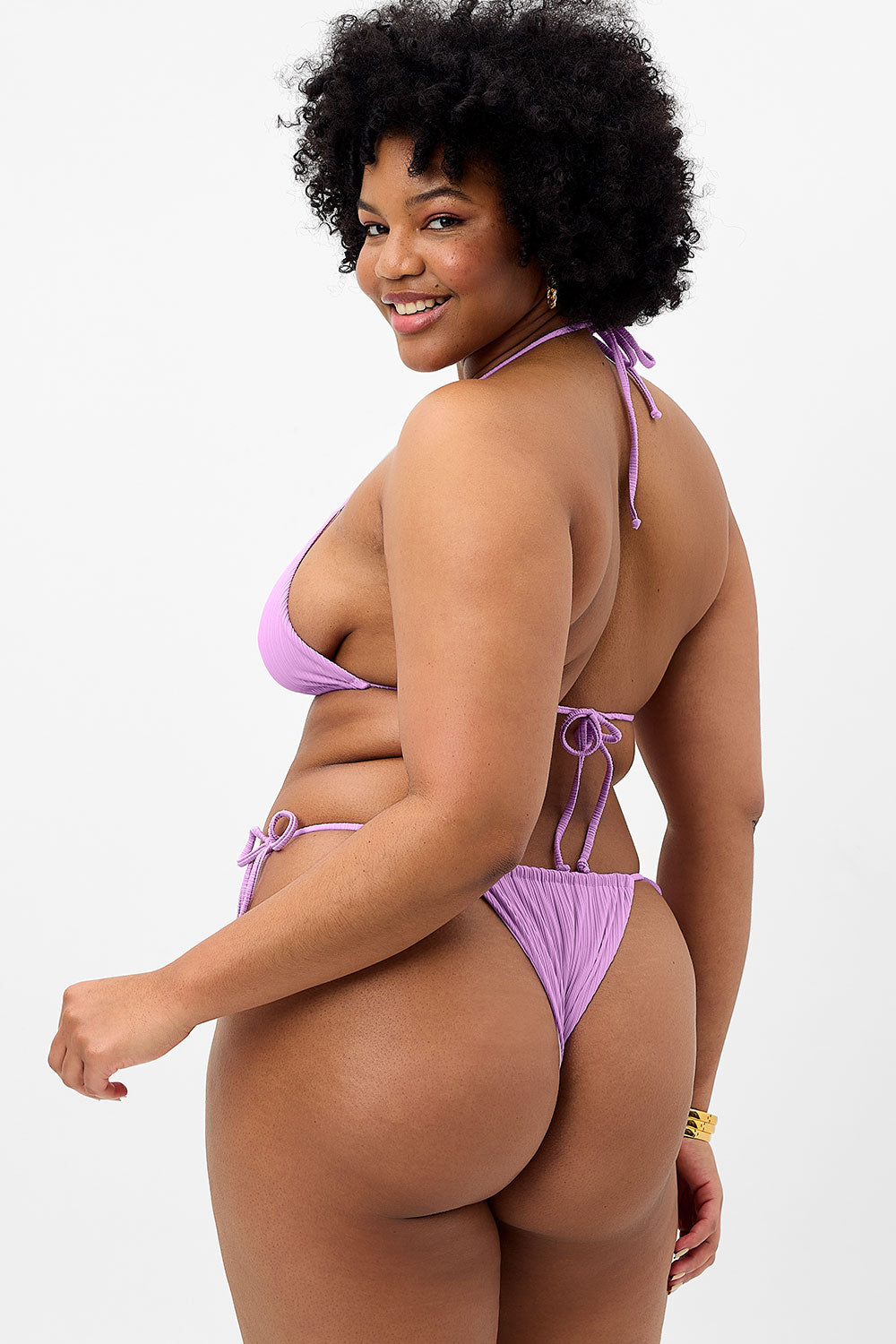 Tia Plissé Triangle Bikini Top - Wisteria - Image 3