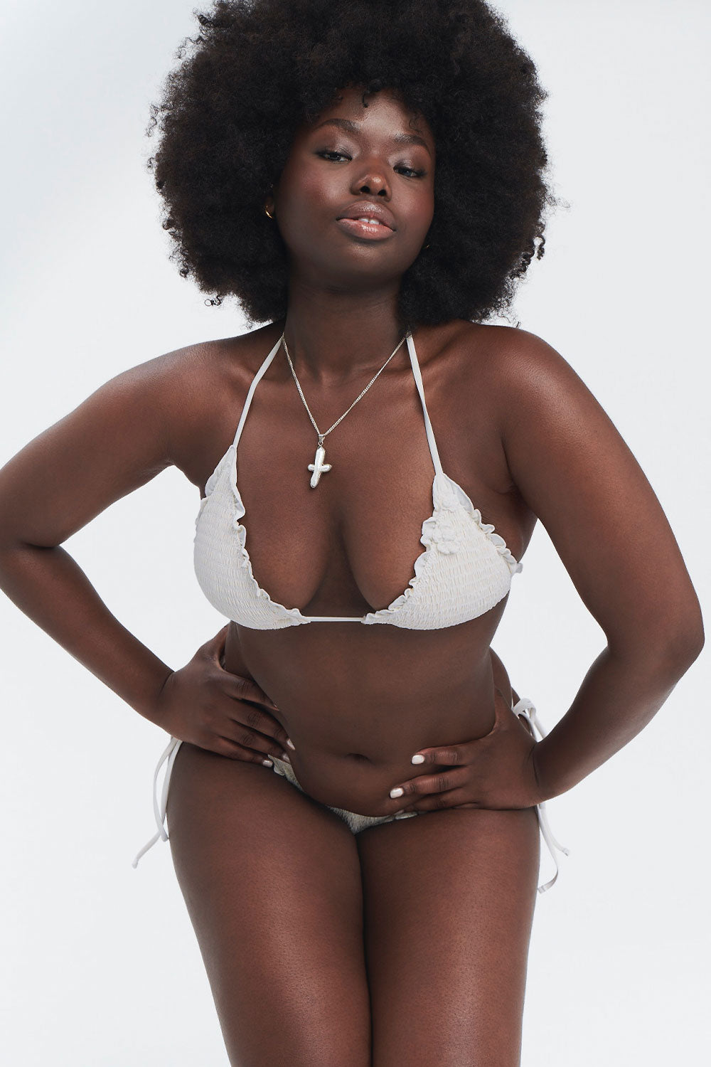 Tiana Ruffle Triangle Bikini Top - Sunrose - Image 2