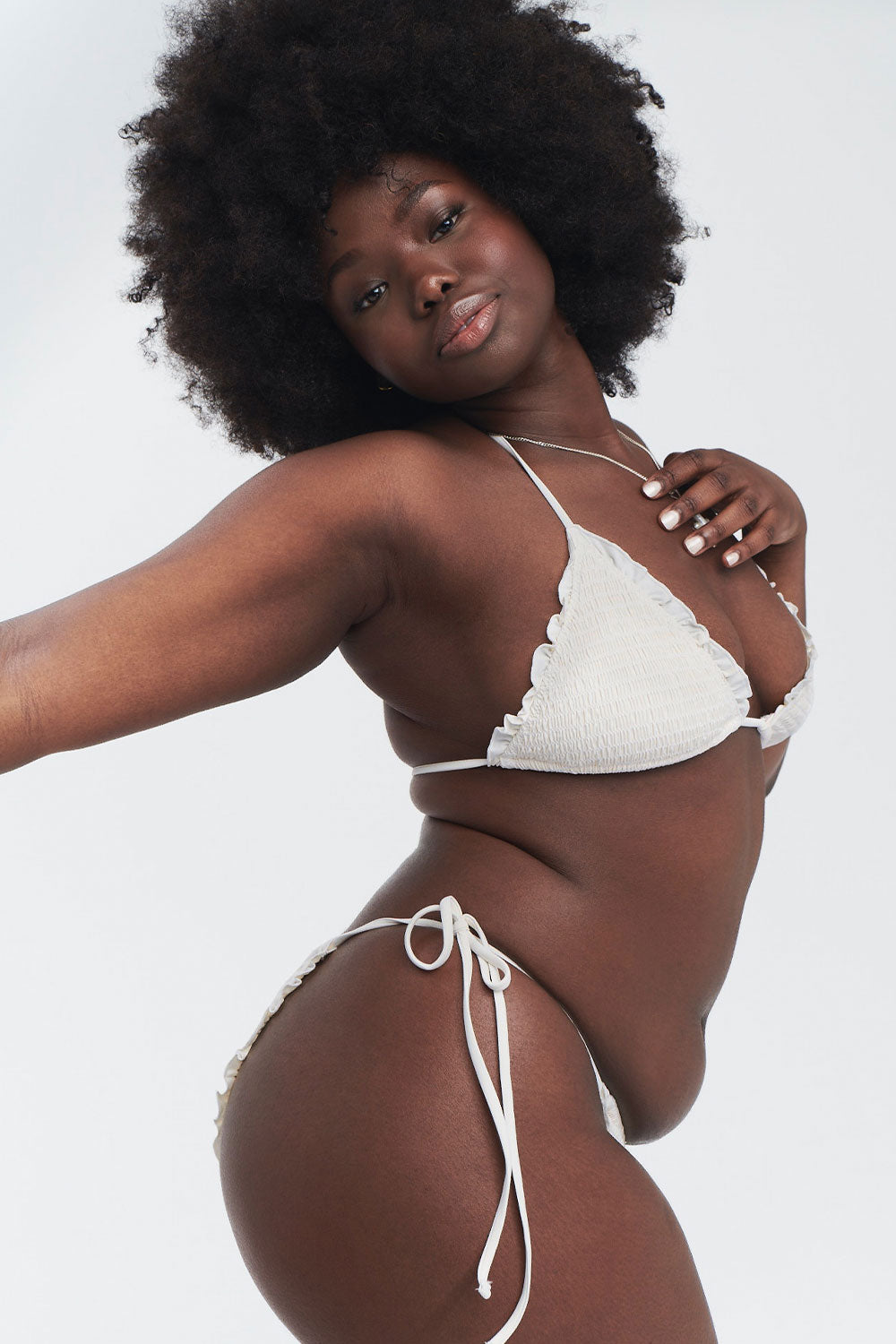 Tiana Ruffle Triangle Bikini Top - Sunrose - Image 3