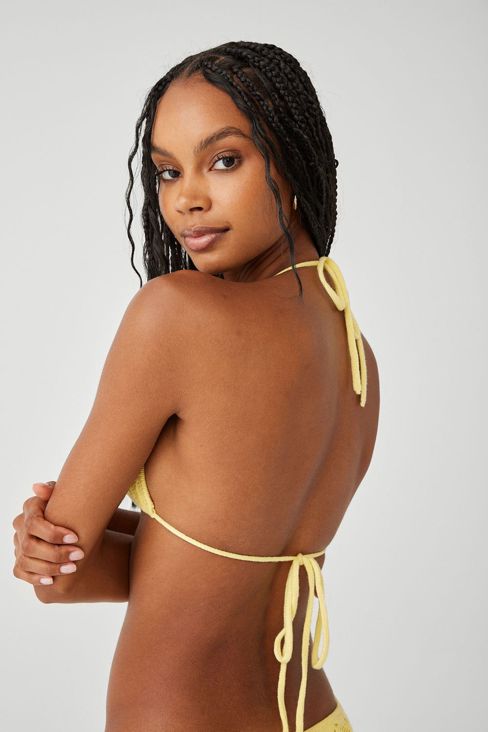 Alternative view of Tide Crochet Triangle Bikini Top - Honey Butter