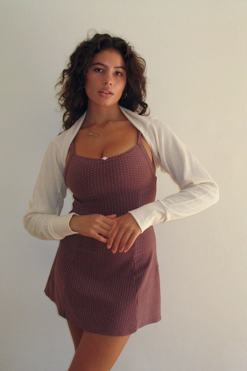 Alternative view of Valentina Terry Polka Dot Dress - Chocolate