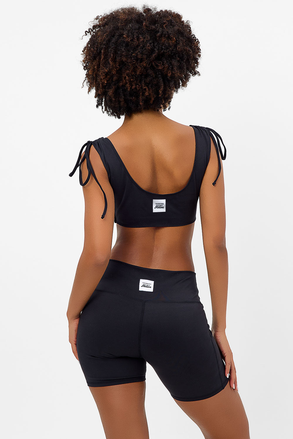 Alternative view of Windy Ruched Crop Top - Black