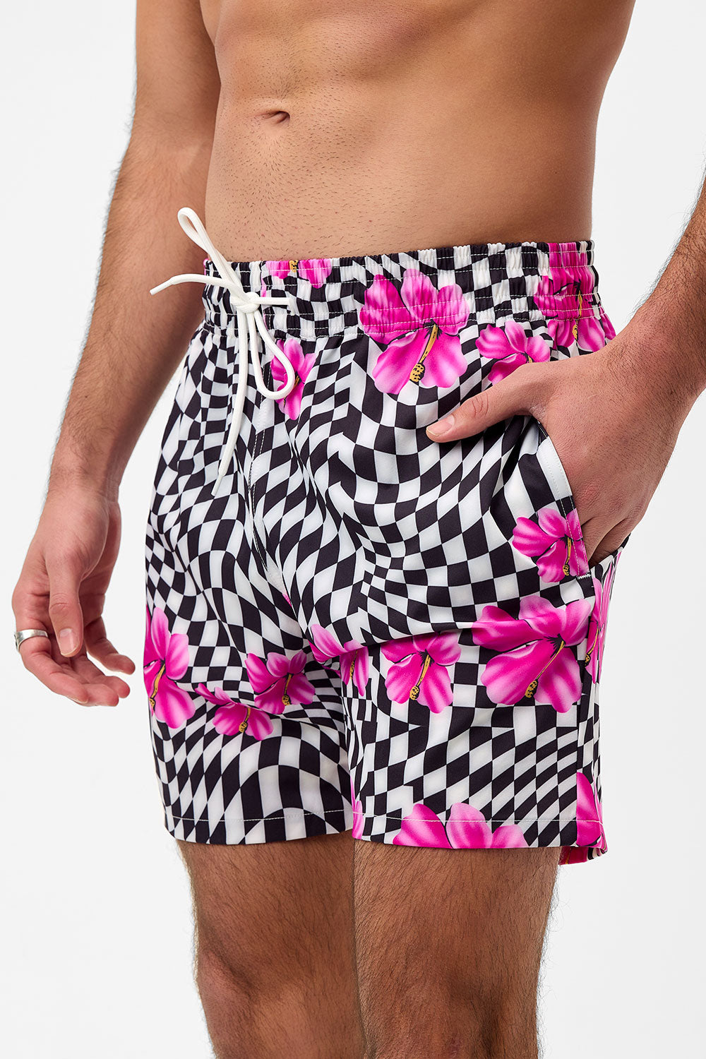 Alternative view of Winston Unisex Board Short - Black Morrison Hibiscus