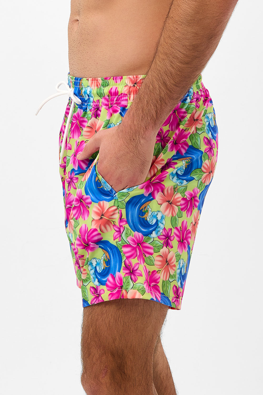 Winston Floral Unisex Board Short - Neon Surfer - Image 5
