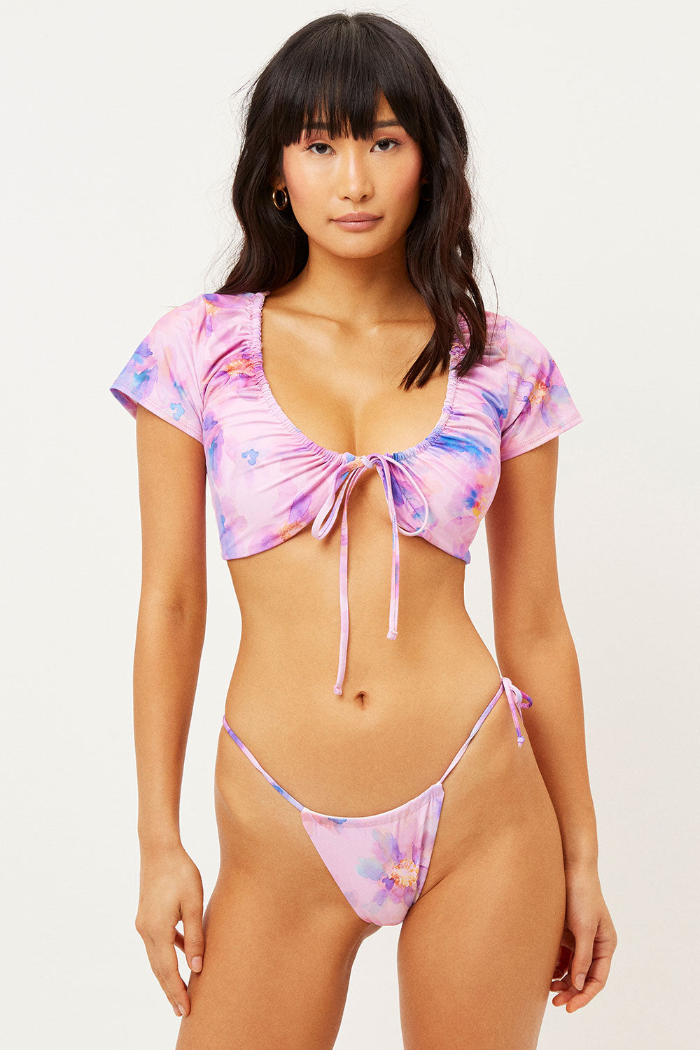 Ziggy Skimpy String Bikini Bottom - Watercolor Floral - Image 3