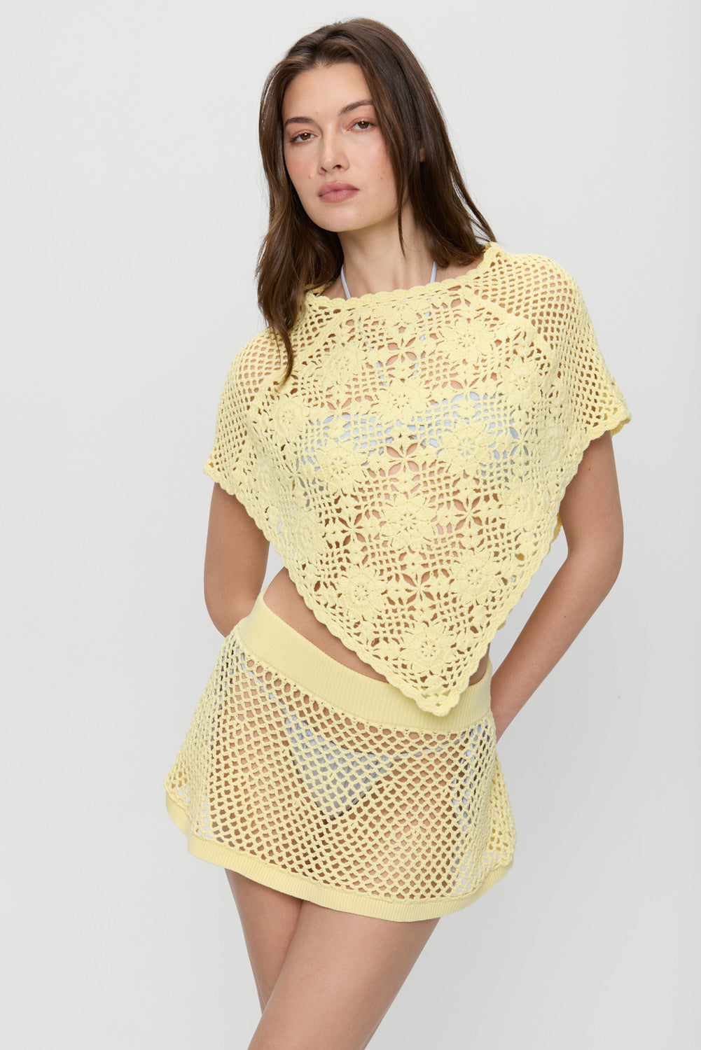 Adaline Crochet Mini Skirt - Whipped Butter - Image 5