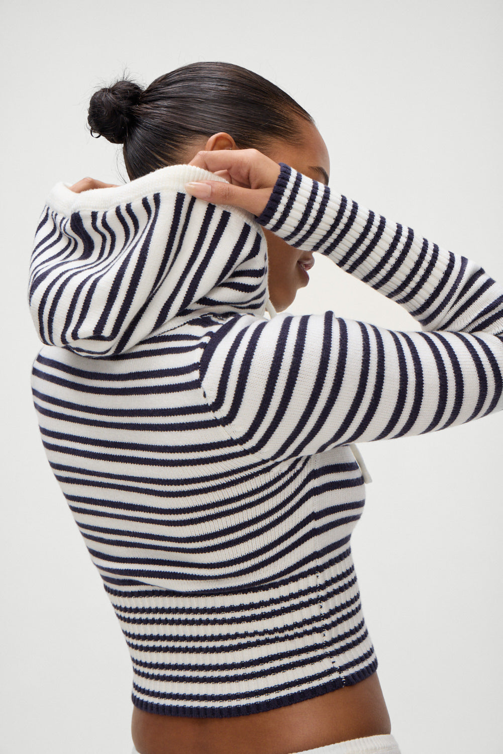 Aimee Knit Zip Up Hoodie - Starlit Stripe - Image 5