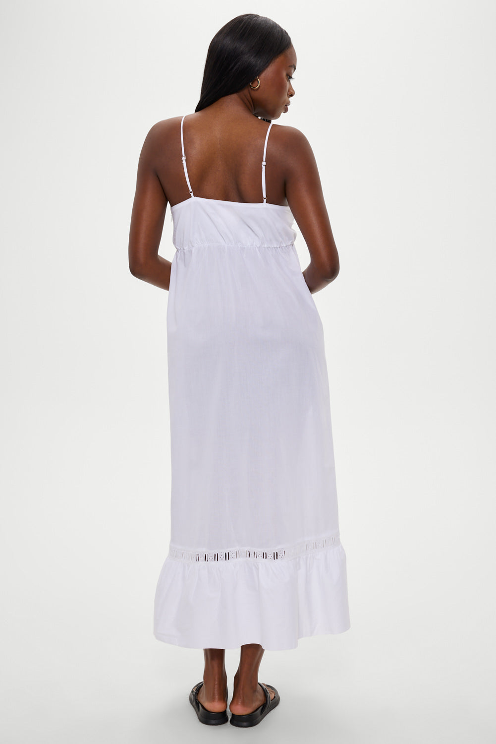 Airy Poplin Midi Dress - White - Image 5