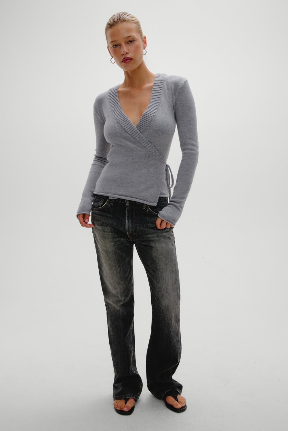 Angel Baby Wrap Knit Sweater - Cloud Cover - Image 5