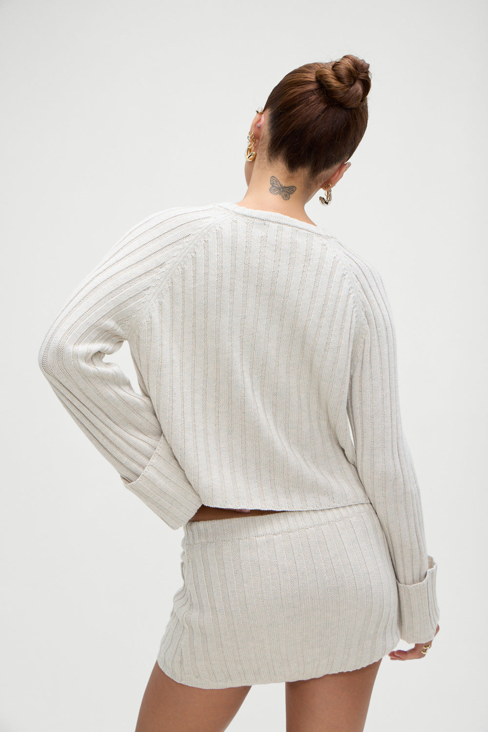 Alternative view of Ashton Knit Mini Skort - Cream