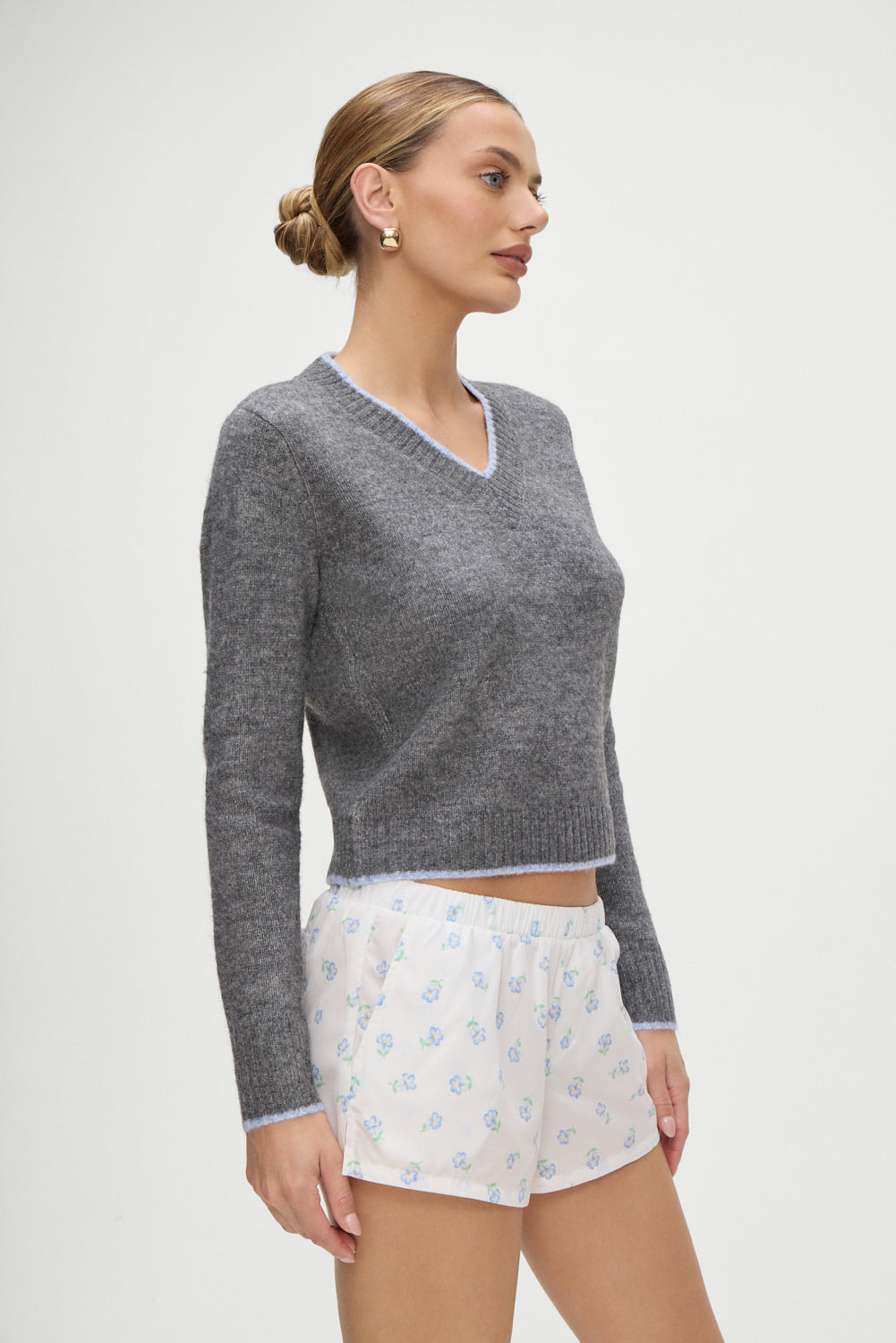 Brentwood V Neck Sweater - Winter Sky - Image 4