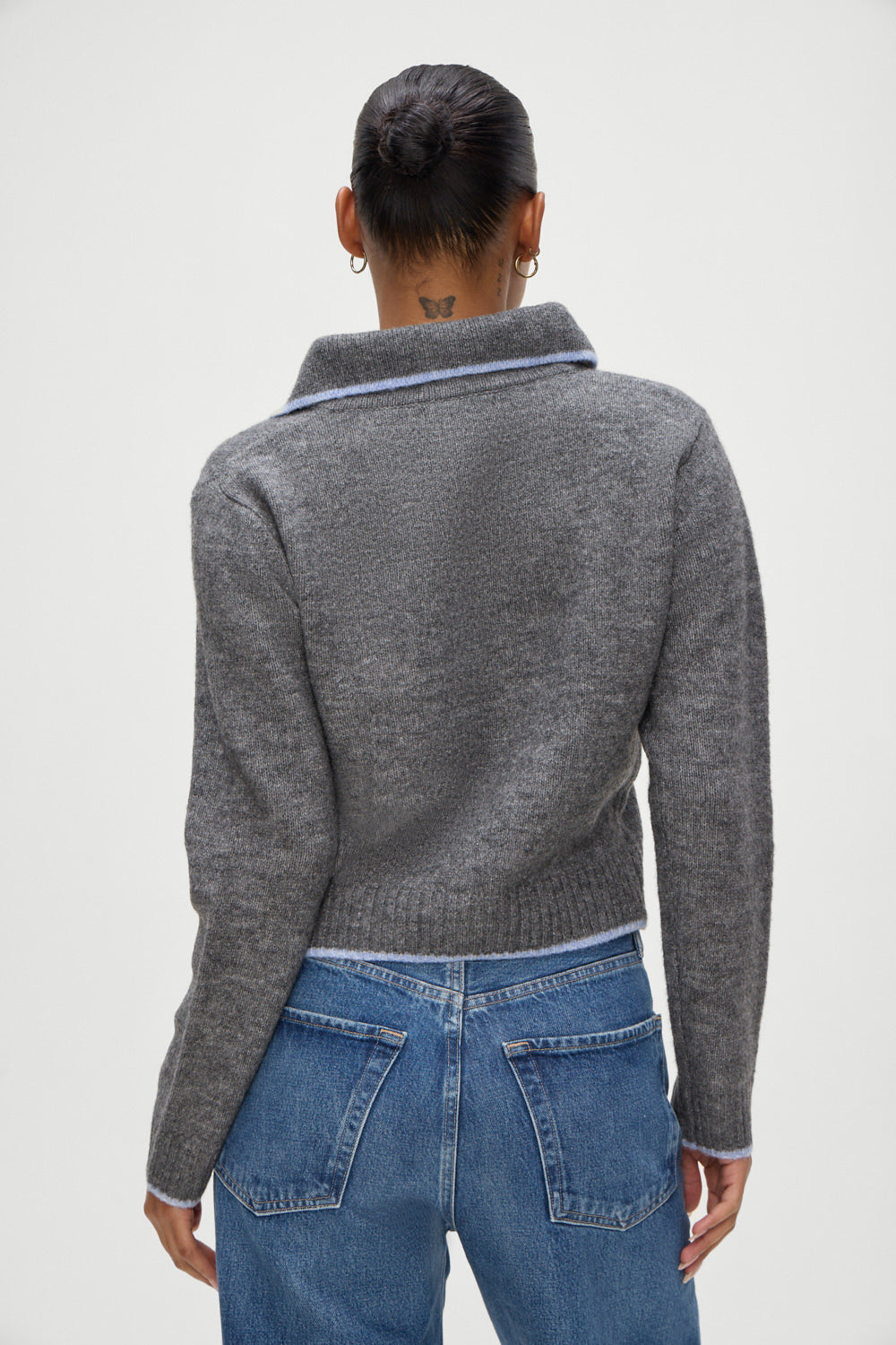Alternative view of Carolyn Collared Sweater - Winter Sky