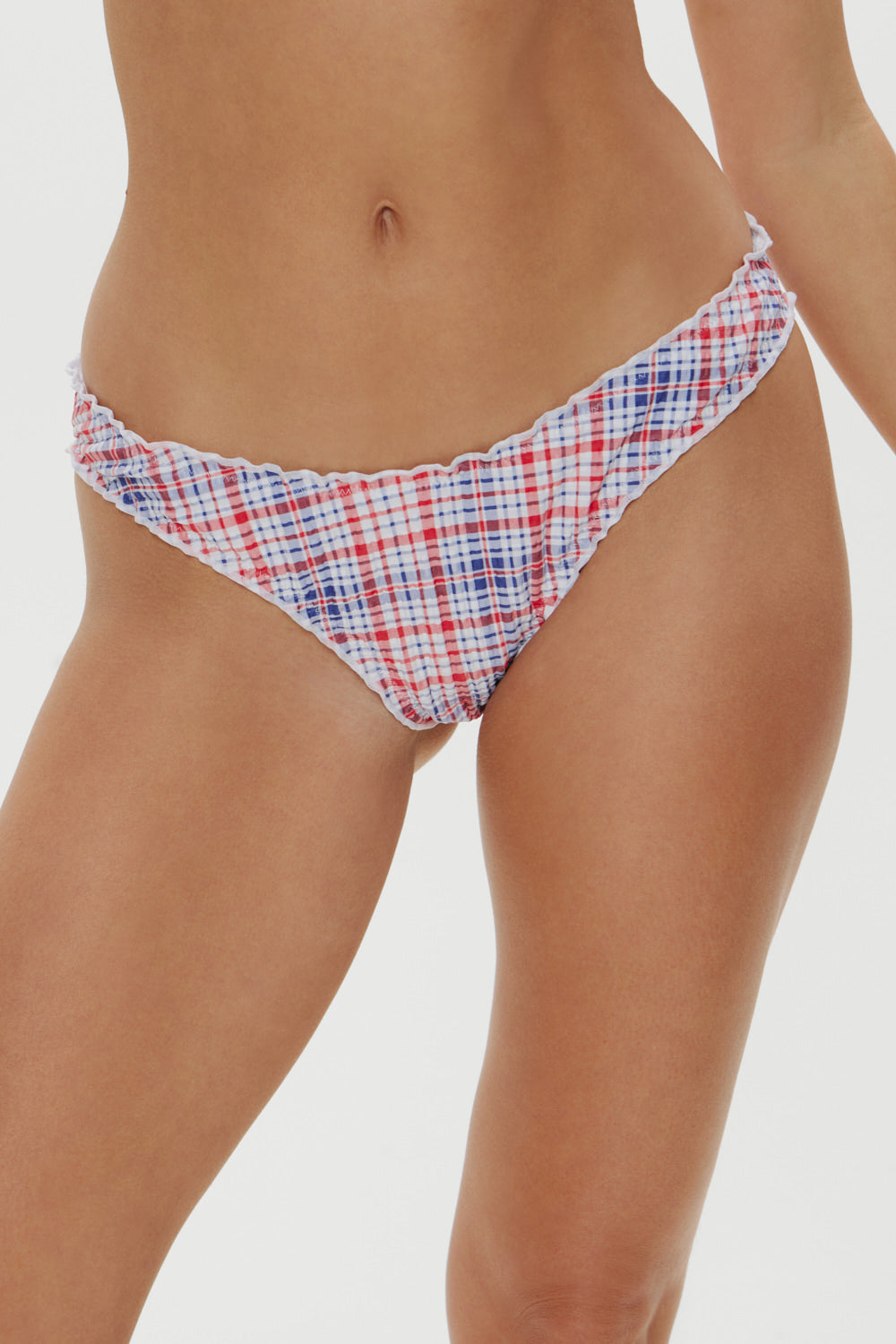 Charlotte Cheeky Bikini Bottom - Americana Plaid - Image 2