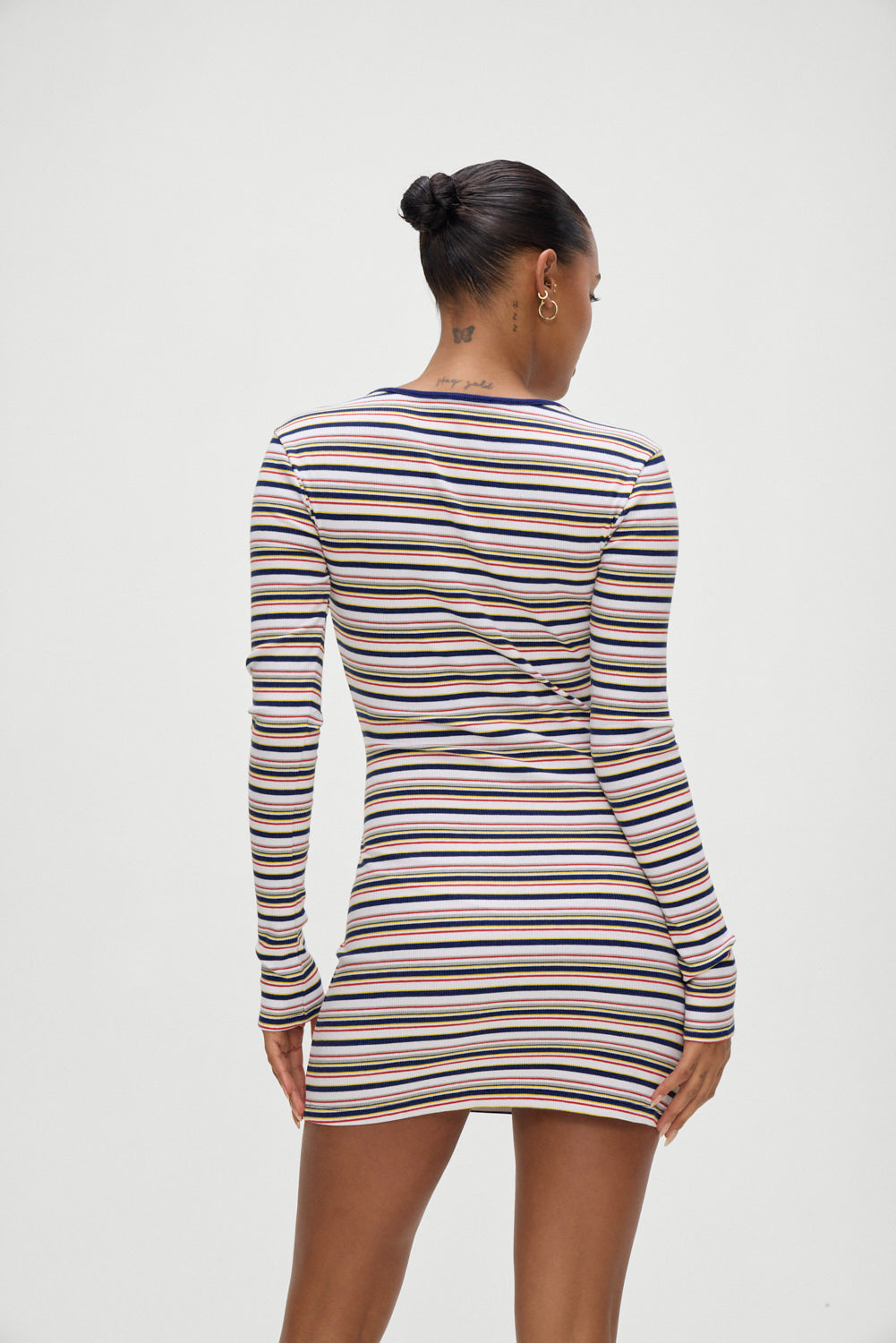 Alternative view of Chelsea Long Sleeve Mini Dress - Love Stripe
