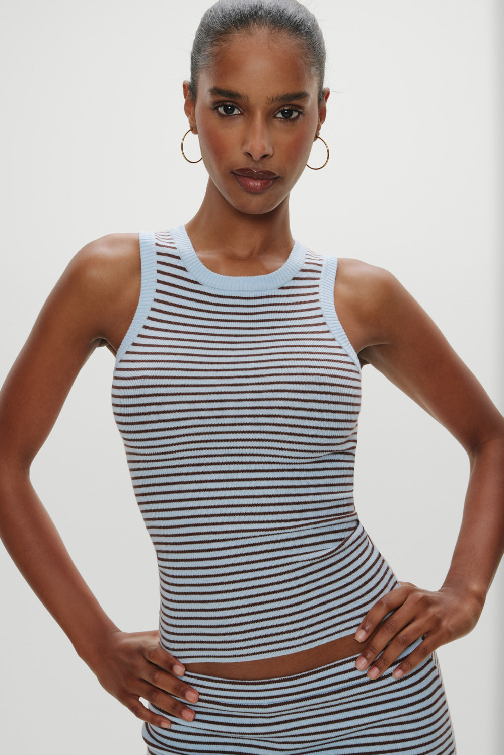 Alternative view of Cuddle Knit Tank Top - Montauk Stripe