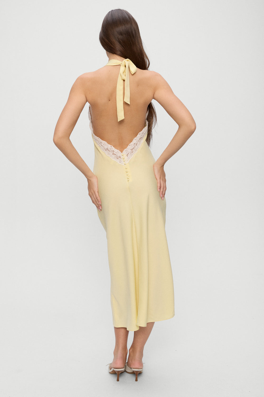 Darcy Satin Midi Dress - Whipped Butter - Image 6