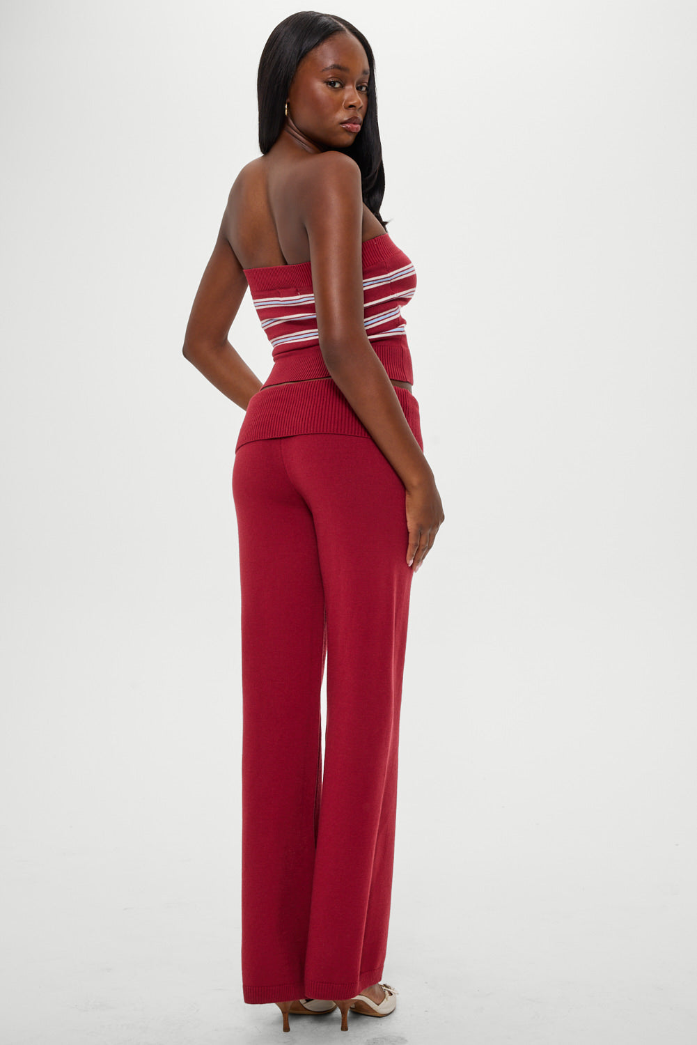 Alternative view of Dawson Knit Fold Over Pants - Rosewood