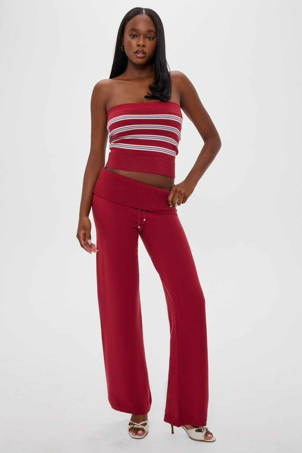 Destiny Knit Tube Top - Collegiate Stripe - Image 5
