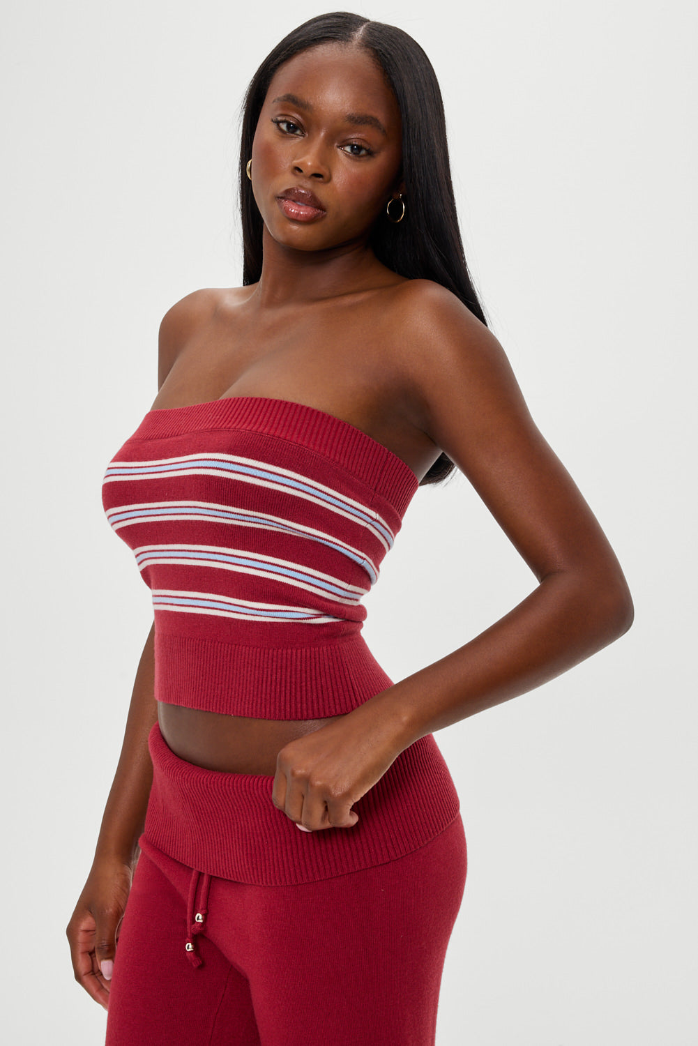 Destiny Knit Tube Top - Collegiate Stripe - Image 6