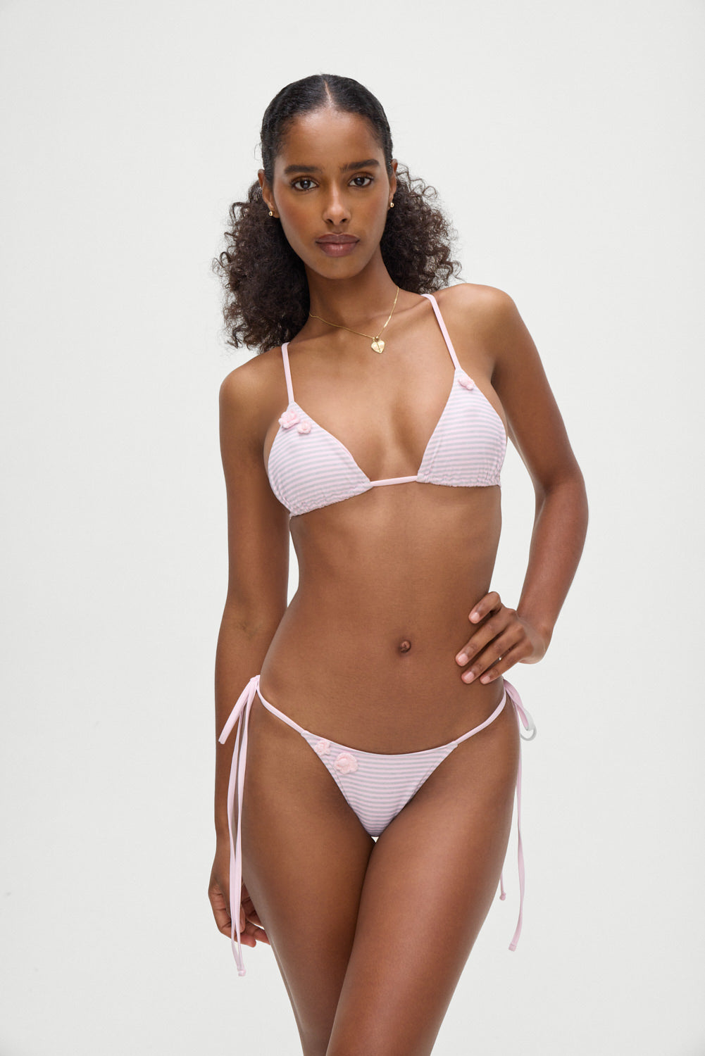 Divine Skimpy String Bikini Bottom - Rosewater Stripe - Image 6