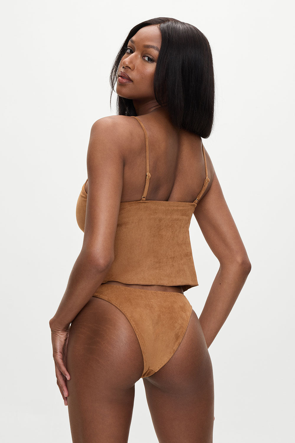 X Bella Hadid Dove Suede Bikini Bottom - Sunkissed Suede