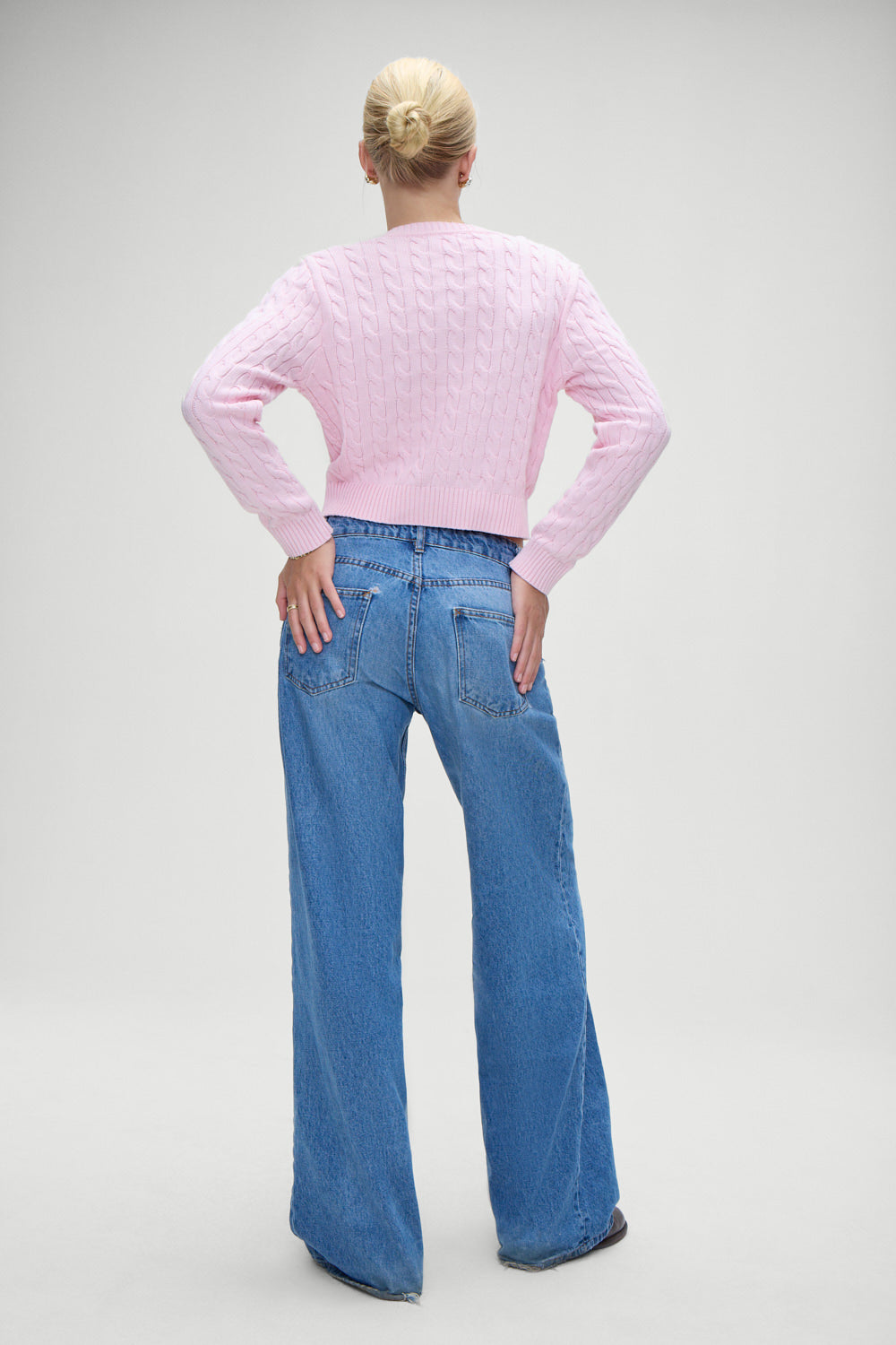 Alternative view of Dudley Cable Knit Cardigan - Cozy Pink