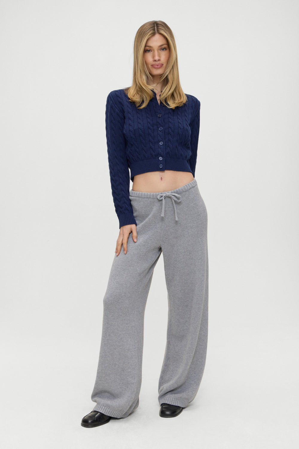 Dudley Cable Knit Cardigan - Starlight - Image 5
