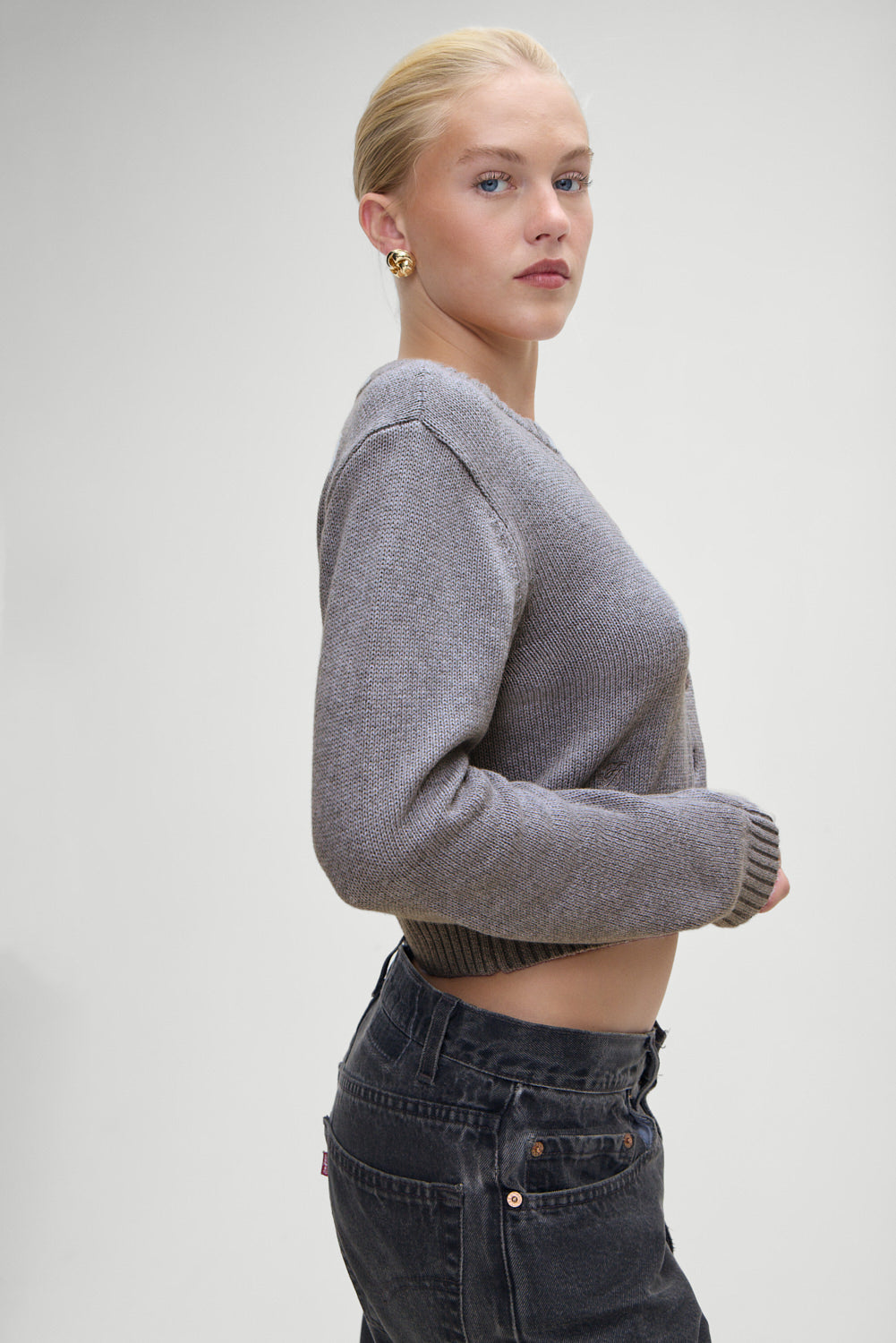Dudley Knit Cardigan - Rain Cloud - Image 4