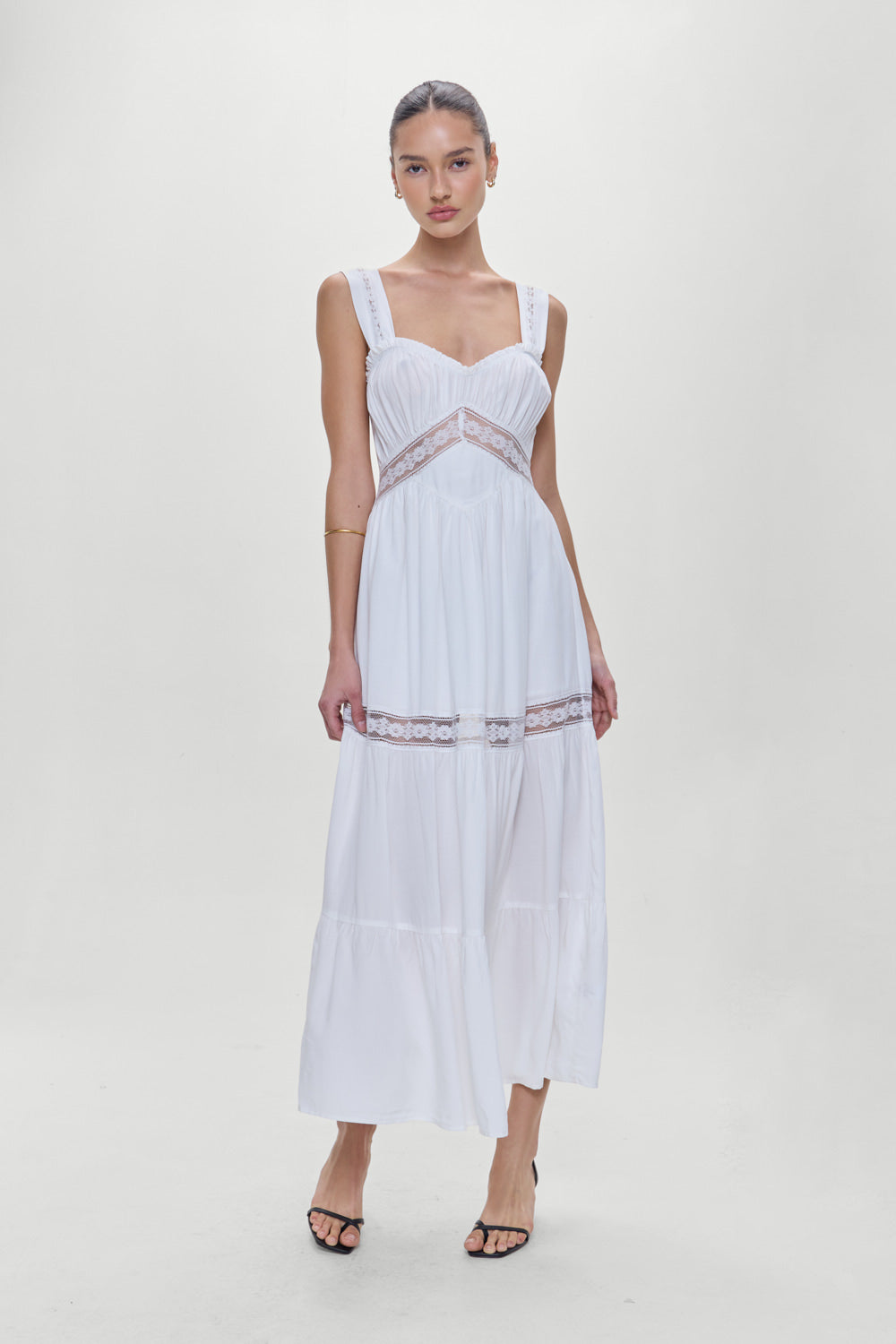 Alternative view of Eden Ruffle Maxi Dress - White