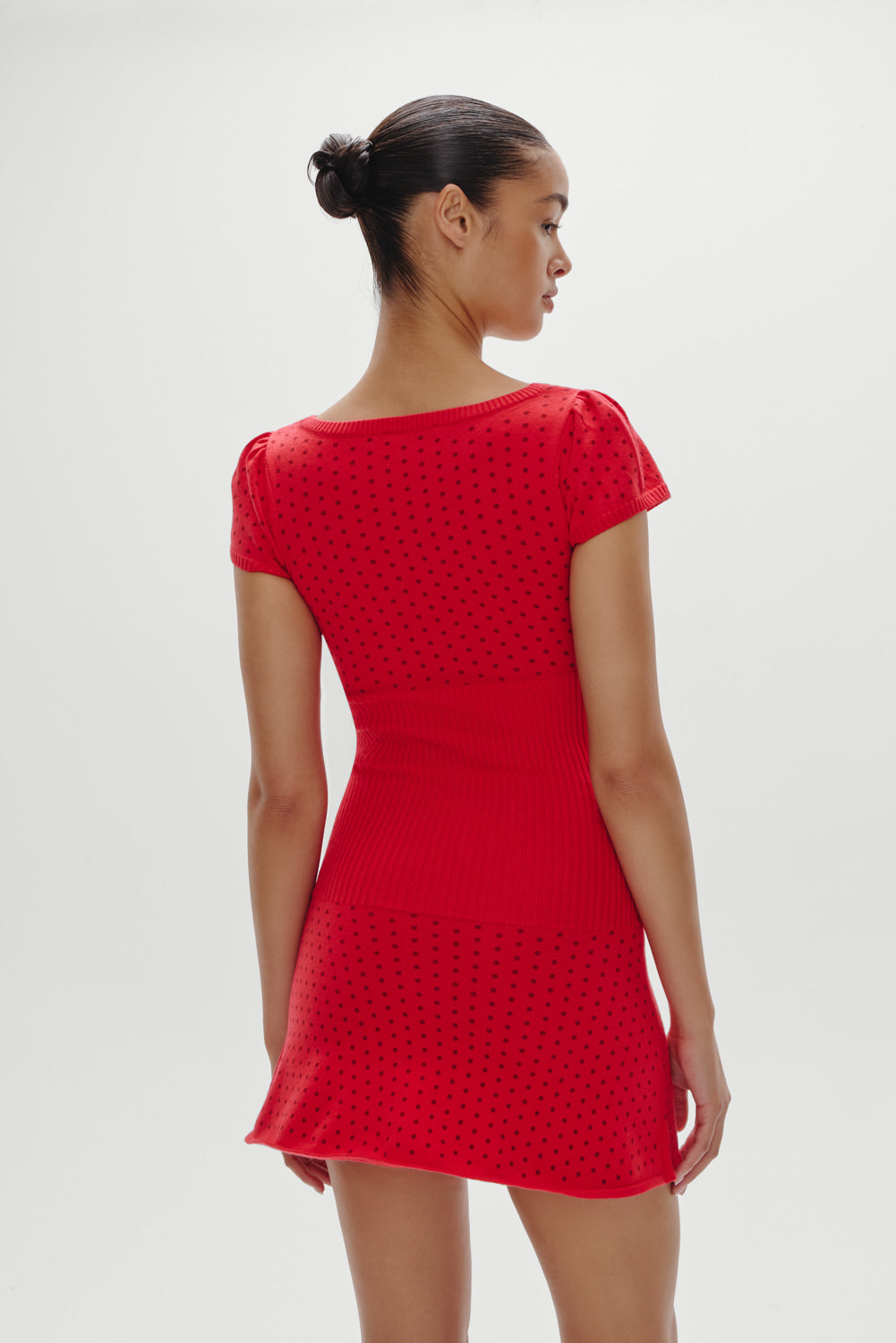 Eliza Knit Mini Dress - Cranberry - Image 5