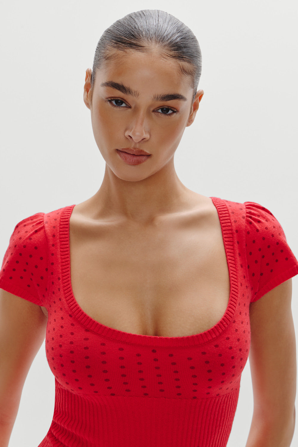 Eliza Knit Mini Dress - Cranberry - Image 6