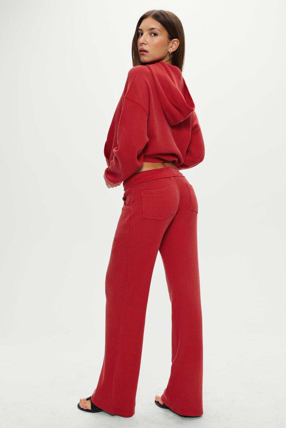 Emma Thermal Low Rise Pants - Strawberry Red - Image 5