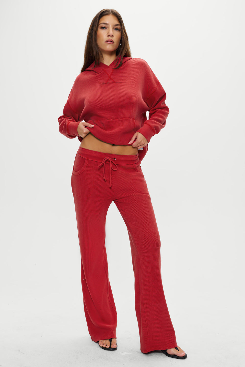 Emma Thermal Low Rise Pants - Strawberry Red - Image 6