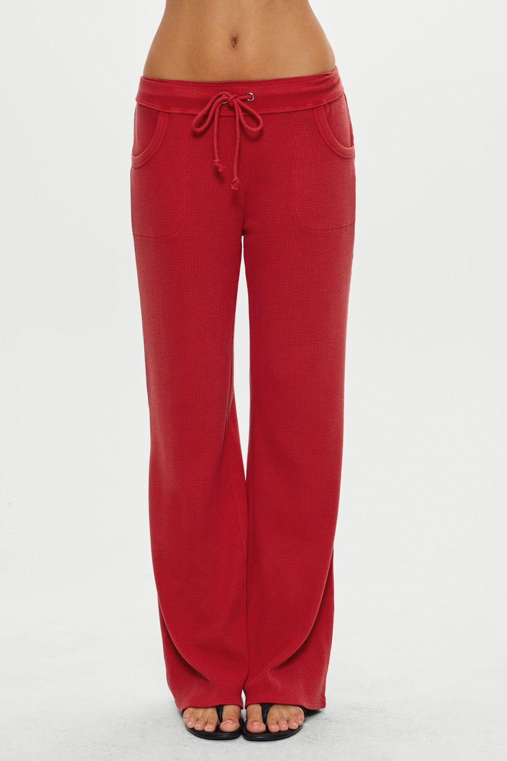Alternative view of Emma Thermal Low Rise Pants - Strawberry Red