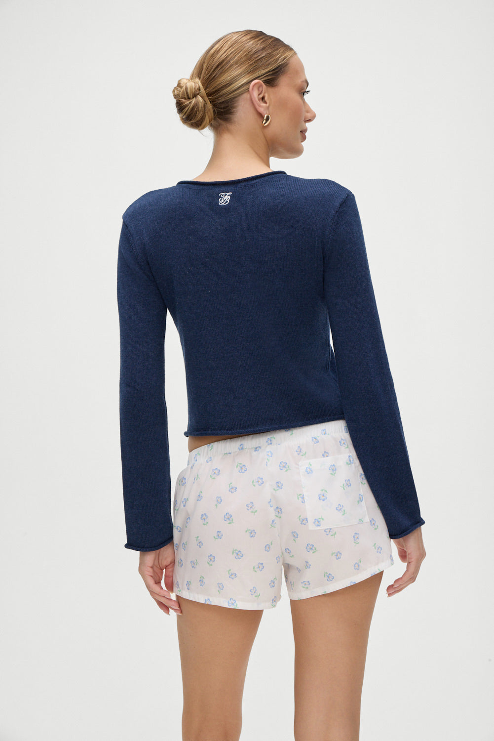 Alternative view of Farmhouse Boxer Sleep Shorts - Periwinkle