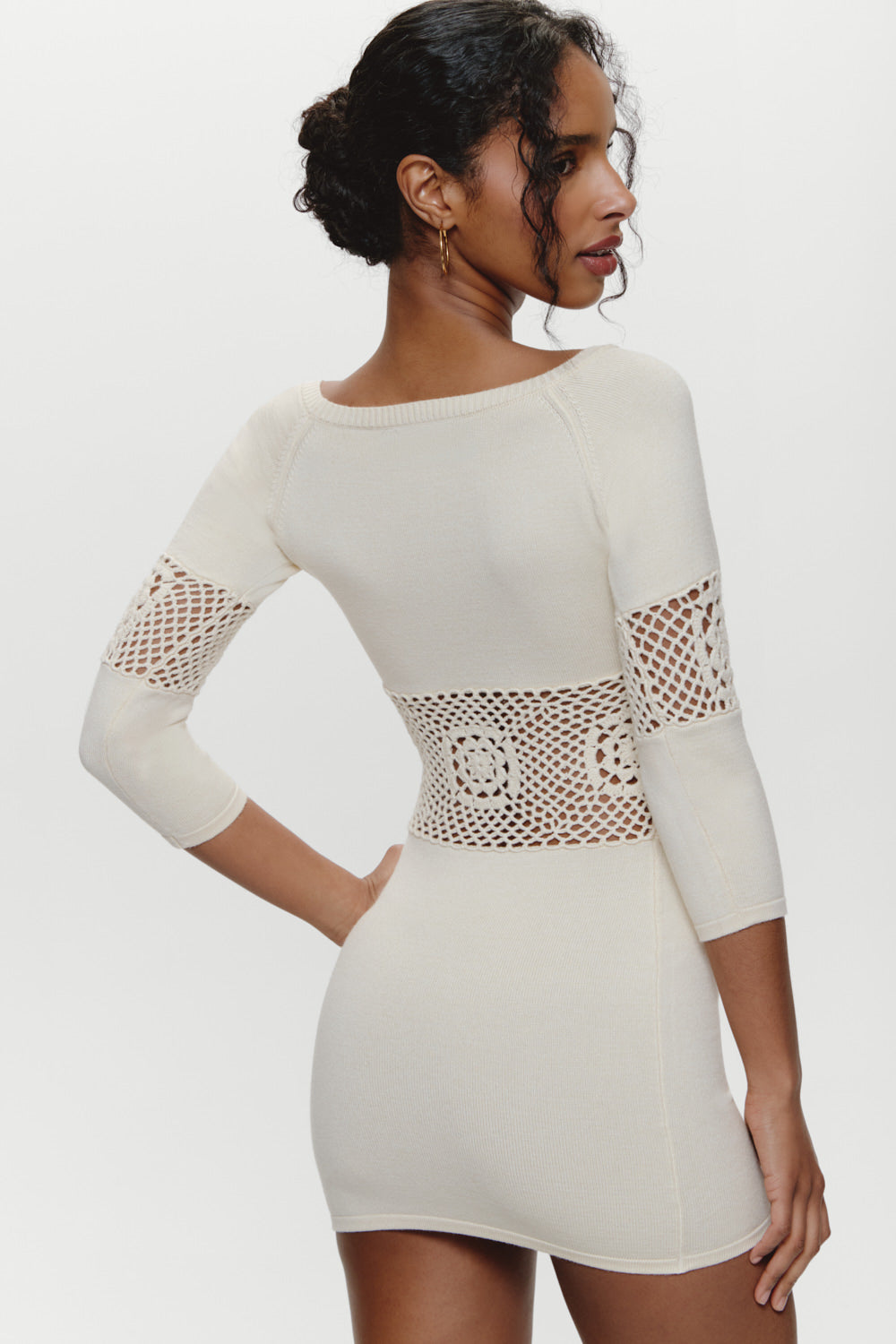 Festival Crochet Knit Mini Dress - Bunny - Image 4