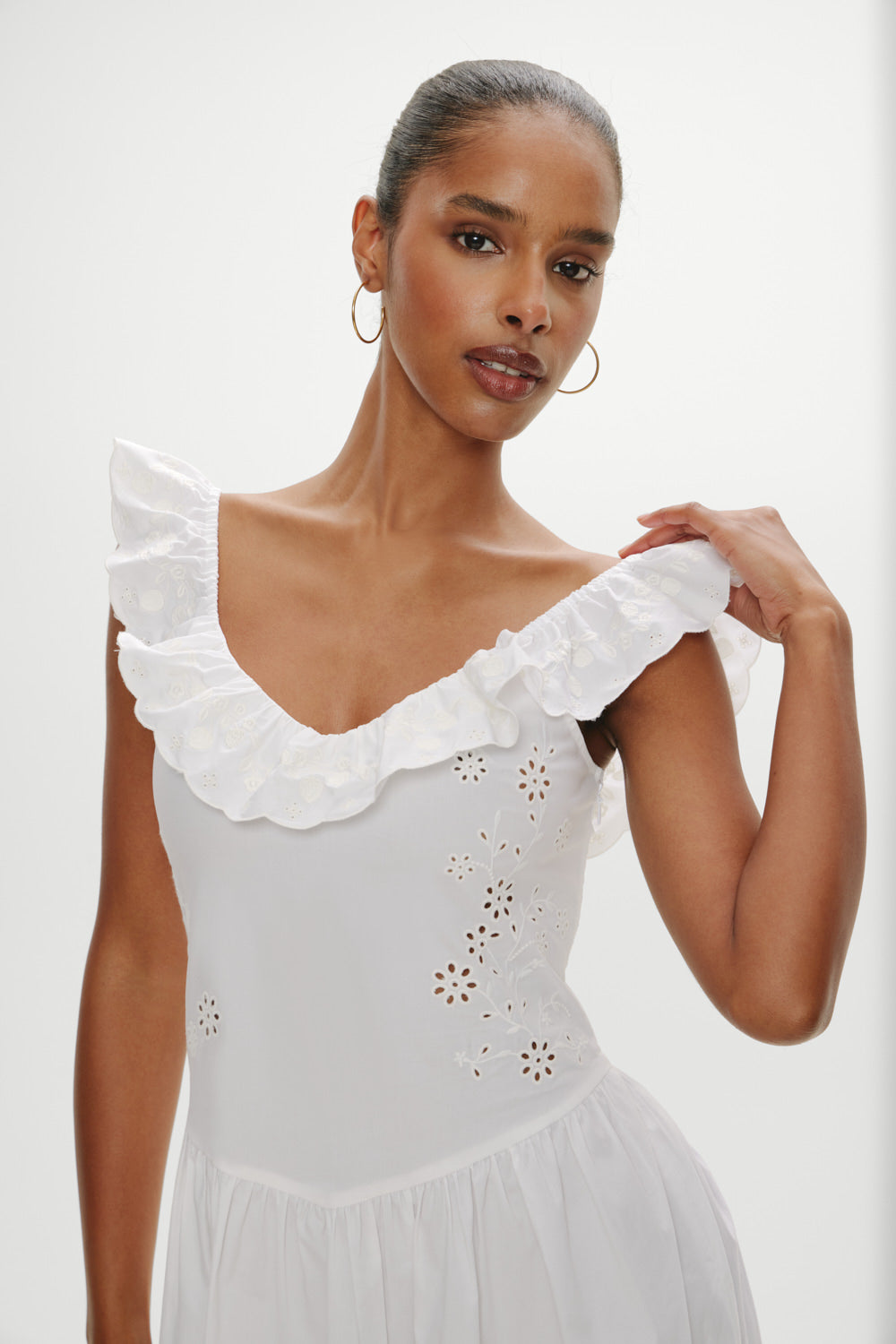 Alternative view of Georgia Cotton Embroidered Midi Dress - Angel's Meadow