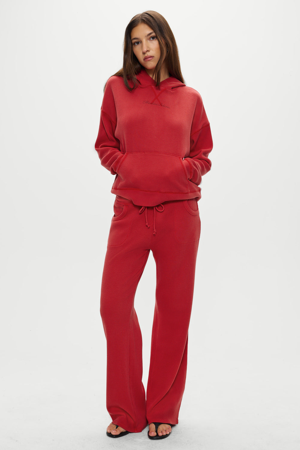 Alternative view of Haven Thermal Hoodie - Strawberry Red
