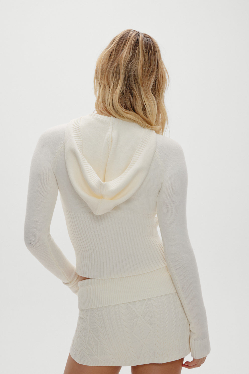 Hazel Knit Hoodie - Honeymoon - Image 4