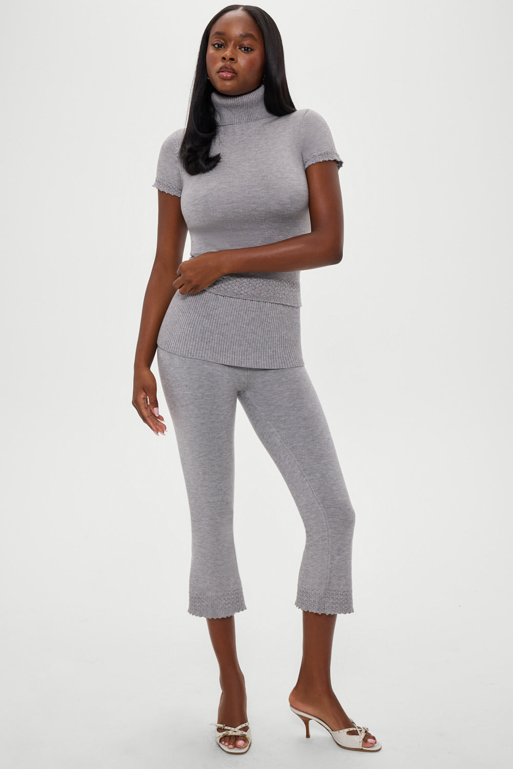 Alternative view of Jasmine Short Sleeve Turtleneck - Cloud Cover